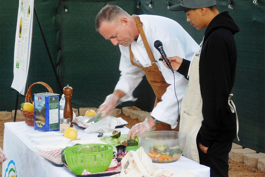 Chef in the Garden cooking